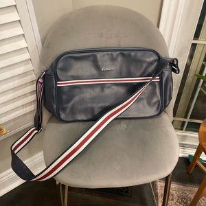 Ben Sherman Leather Navy Duffle Bag Travel Bag